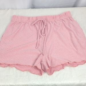 ODDY Soft Pink Eyelet Sleep Shorts with Drawstring